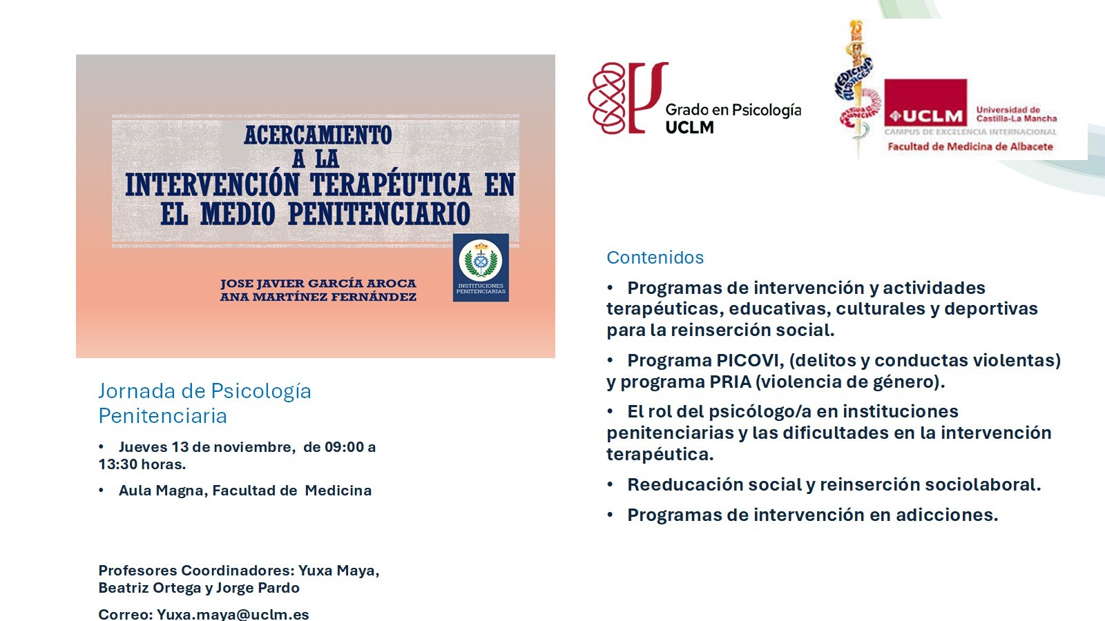 JORNADA PSICOLOGIA 13 NOVIEMBRE