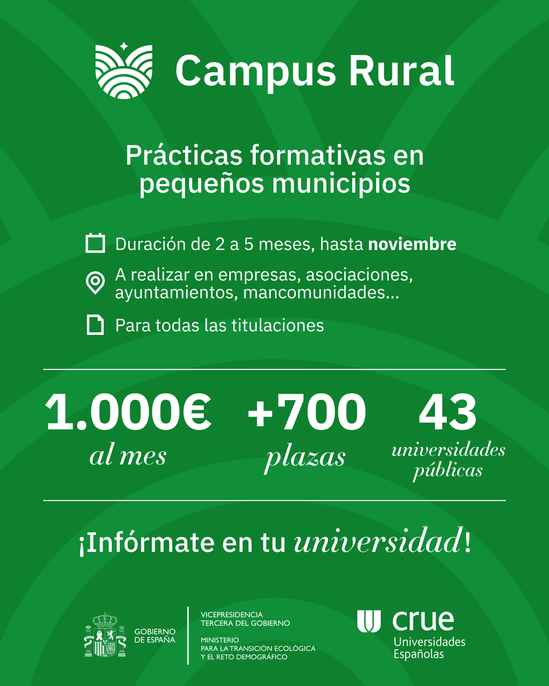 Cartel campus rural que indica las cuant